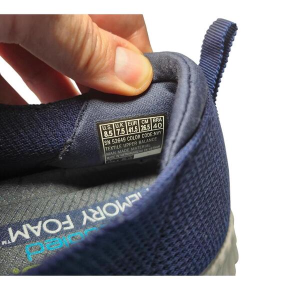 Skechers Men's Navy Slip-On Sneakers Size 8.5 - Picture 8 of 9